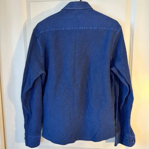 Stone Rose Navy Miami Waffle Slim Fit Sport Button Down Shirt, size Large - Picture 10 of 11